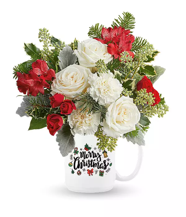 Bouquet Esprit de Noël en tasse