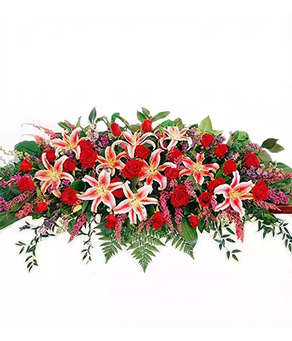 Rose and Lily Casket Arrangement