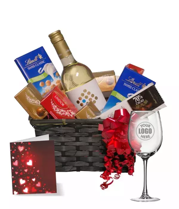 Lindt & White with Custom 12oz White Wine Glass