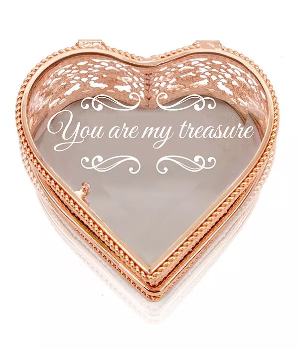 You are my Treasure Heart Shaped Jewelry Box
