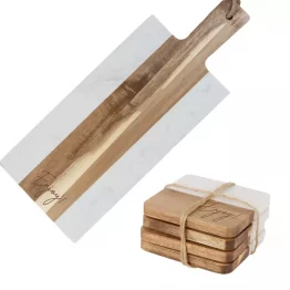 Marble Serving Board and 4 Coasters Set - 