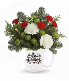 Jolly Holiday in a Mug Bouquet