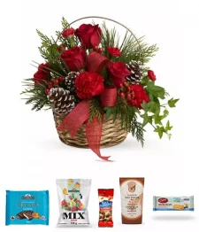 Christmas Glory Planter Basket & Gourmet