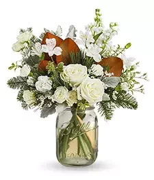 Frosted Rose in Mason Jar