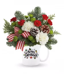 Jolly Holiday in a Mug Bouquet