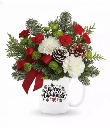 Jolly Holiday in a Mug Bouquet