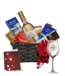 Lindt & White with Custom 12oz White Wine Glass