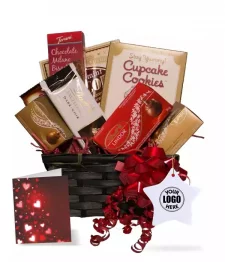 Lindt Gift Basket Collection II with Custom Christmas Tree Ornam