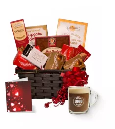 Lindt Gift Basket Collection III with Custom Glass Coffee Mug
