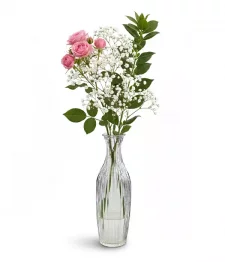 Pink Spray Rose in Bud Vase