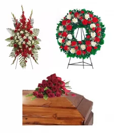 'Pur dévouement' paquet de fleurs funérailles