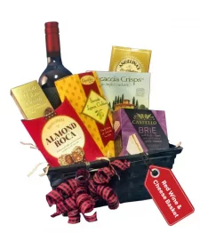 Panier de Vin Rouge et Fromage