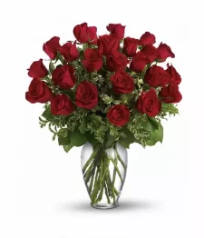 24 Roses Rouges a Longues Tiges