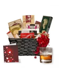 Lindt Gift Basket Collection IV with Custom Whiskey Glass